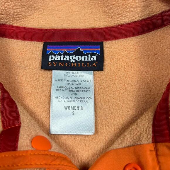 Vintage Patagonia Orange Synchilla Fleece Pullover - Picture 4 of 8